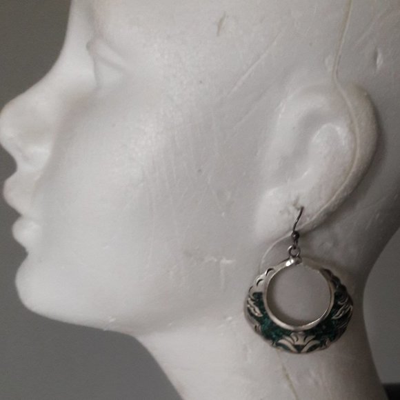 Handcrafted Vintage Abalone Earrings - Picture 2 of 5
